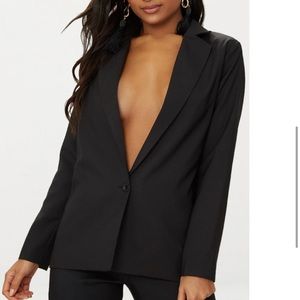 Black oversized boyfriend blazer